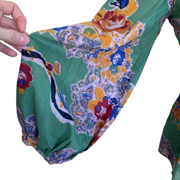 VTG ‘80s Albert Nipon Two Piece Set Blouse & Skirt Green Paisley Floral Size XS - Picture 10 of 16